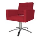 Ver imagem 3 de Poltrona Decorativa Camila Pés Metal Giratório Suede Vermelho - DS Estofados