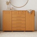 Ver imagem 1 de Cômoda Sapateira 2 Portas 7 Gavetas com Chave Riviera A04 Cinamomo - Lyam Decor