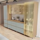 Ver imagem 1 de Cozinha Rainha 6 Peças 10 Portas Cristaleira Reflecta 100% MDF Verde