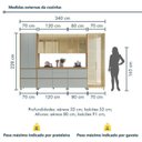Ver imagem 3 de Cozinha Rainha 6 Peças 10 Portas Cristaleira Reflecta 100% MDF Verde