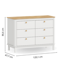 Ver imagem 7 de Cômoda 6 Gavetas em MDF com Tampo de Madeira Carvalho Malva Linha Cromo