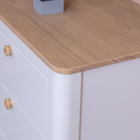 Ver imagem 4 de Cômoda 6 Gavetas em MDF com Tampo de Madeira Carvalho Malva Linha Cromo