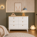 Ver imagem 1 de Cômoda 6 Gavetas em MDF com Tampo de Madeira Carvalho Malva Linha Cromo