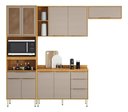 Ver imagem 2 de Cozinha Completa com Balcão Paneleiro Duplo Forno em MDF 4 Peças 9 Portas 4 Gav 270cm Cinamomo Nude 