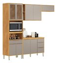 Ver imagem 3 de Cozinha Completa com Balcão Paneleiro Duplo Forno em MDF 4 Peças 9 Portas 4 Gav 270cm Cinamomo Nude 
