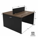 Ver imagem 7 de Conjunto Mesa Componível 2 Lugares 120x60cm + Armário Baixo Credenza para Escritório Corporativo