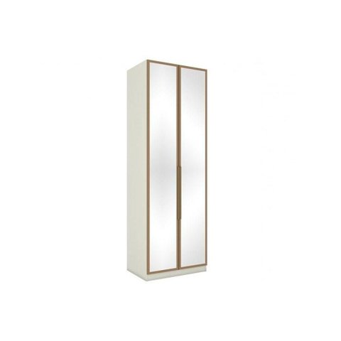 Módulo de Quarto Casal Guarda Roupa Mc04 Seletto C/ 2 Portas C/ Espelho e 3 Gavetas Areia/jequitib