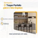 Ver imagem 3 de Kit 3 Bancos Quadrado Junco Argila para Bancada Alta Cozinha Área Gourmet Bistrô Piscina Bar