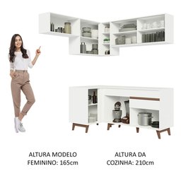Armário de Cozinha Completa de Canto 332cm Branco Reims Madesa 03 - 6
