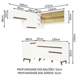 Armário de Cozinha Completa de Canto 332cm Branco Reims Madesa 03 - 4