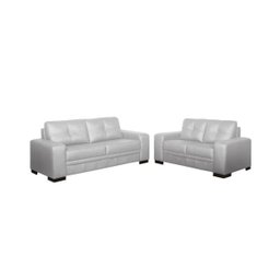 Jogo de Sofá 2 e 3 Lugares Couro Milano Branco - Arte Sala - 1