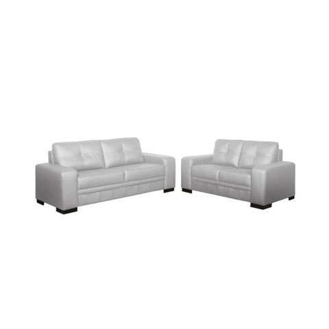 Jogo de Sofá 2 e 3 Lugares Couro Milano Branco - Arte Sala