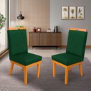 Ver imagem 1 de Kit 2cadeira Ana Matelassê Tecido Suede com Base Fixa de Madeira Maciça e Puxador Castanho:verde