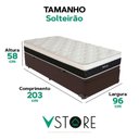 Ver imagem 3 de Cama Box Baú Solteirão Marrom e Colchão Dallas Molas Vstore