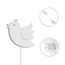 Ver imagem 3 de Luminária Abajur Parede Passarinho Madeira G9 30cm Decoração:Branco