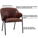 Ver imagem 3 de Poltrona Decorativa Sala de Estar Zaque Marrom com Pés em Aço Preto  Gran Belo