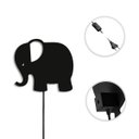 Ver imagem 3 de Luminária Abajur Parede Elefante Madeira G9 30cm Decoração:Preto