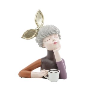 Figura Decorativa Wolff com Xícara 21cm x 29cm