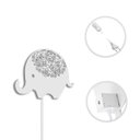 Ver imagem 3 de Luminária Abajur Parede Elefante Madeira G9 30cm Decoração:Branco