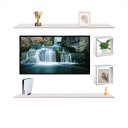 Ver imagem 1 de Rack Suspenso 2 Prateleiras + 2 Nichos Quadrado 30x30 100% Mdf Branco para Sala Quarto