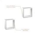 Ver imagem 2 de Rack Suspenso 2 Prateleiras + 2 Nichos Quadrado 30x30 100% Mdf Branco para Sala Quarto