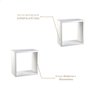 Rack Suspenso 2 Prateleiras + 2 Nichos Quadrado 30x30 100% Mdf Branco para Sala Quarto - 2
