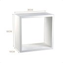 Ver imagem 4 de Rack Suspenso 2 Prateleiras + 2 Nichos Quadrado 30x30 100% Mdf Branco para Sala Quarto