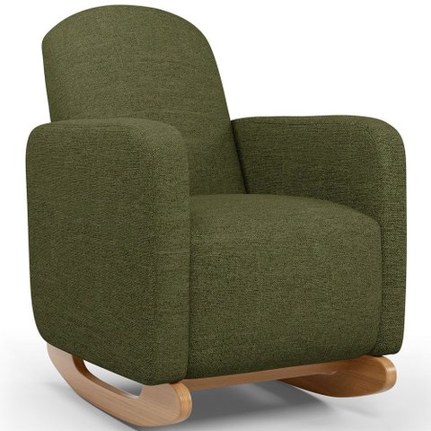 Poltrona de Amamentação com Balanço Orgânica Saori W01 Linho Verde - Lyam Decor