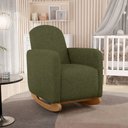 Ver imagem 2 de Poltrona de Amamentação com Balanço Orgânica Saori W01 Linho Verde - Lyam Decor