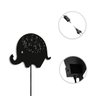 Luminária Abajur Parede Elefante Madeira G9 30cm Decoração:Preto - 3