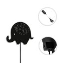Ver imagem 3 de Luminária Abajur Parede Elefante Madeira G9 30cm Decoração:Preto