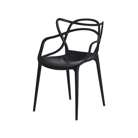 Kit 4 Cadeiras Allegra Preta Empilhável para Sala de Jantar , Cozinha e Varanda