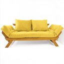 Ver imagem 1 de Sofá Japão Futon Acquablock Amarelo Madeira Cor Mel