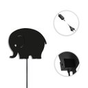 Ver imagem 3 de Luminária Abajur Parede Elefante Madeira G9 30cm Decoração:Preto