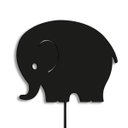 Ver imagem 1 de Luminária Abajur Parede Elefante Madeira G9 30cm Decoração:Preto