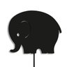 Luminária Abajur Parede Elefante Madeira G9 30cm Decoração:Preto - 1