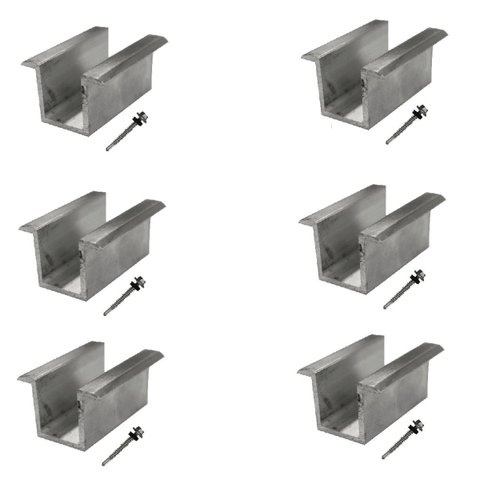 Fixador Grampo Intermediário Middle Clamp Tipo U Placa Painel Solar Alumínio e Inox | Perfil Master 