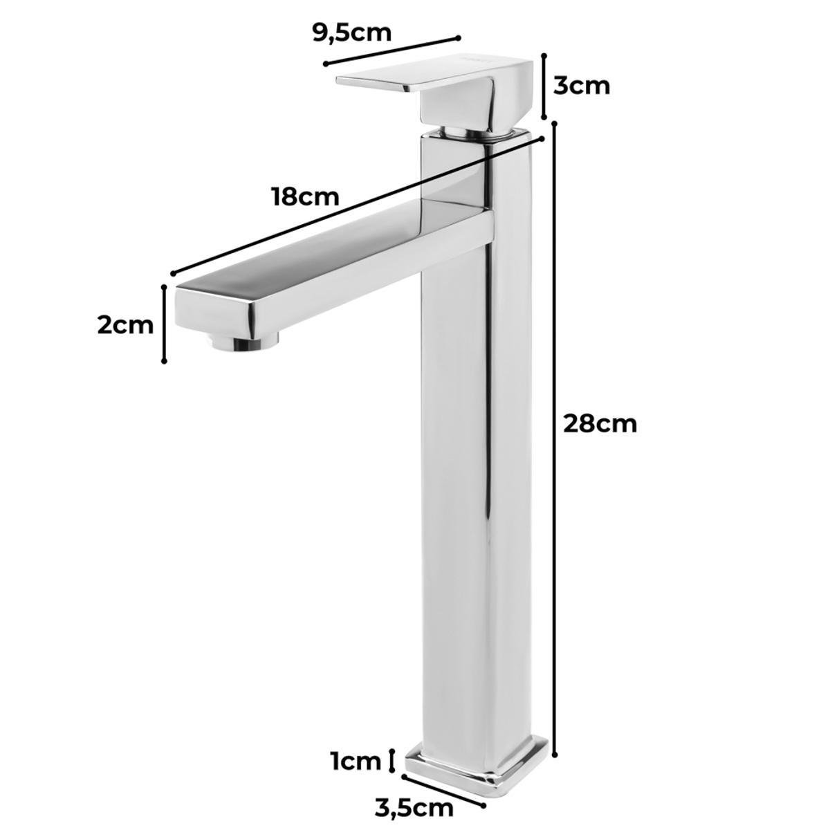 Torneira Bica Alta Banheiro/lavabo/pia Luxo Cromado - 6