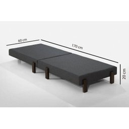 Cama Dobrável Portátil Solteiro com Colchão - LV MOVEIS:Cinza - 3