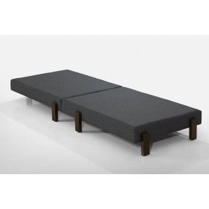 Cama Dobrável Portátil Solteiro com Colchão - LV MOVEIS:Cinza