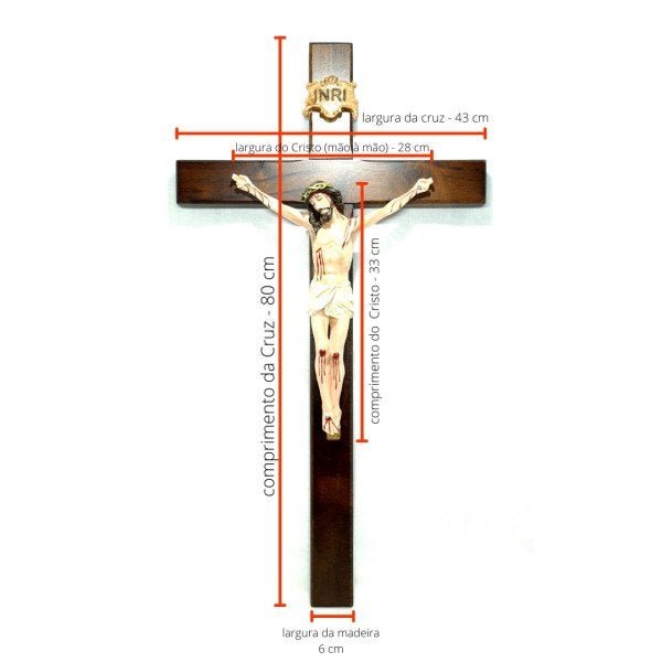 Crucifixo de parede 80 cm - 3