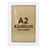 Moldura Quadro A2 42x60cm Foto Poster Ilustração com Vidro TaColado Moldura Branca 01 Unidade - 1