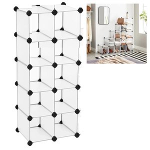 Estante Modular 10 Módulos Sapateira, Guarda-roupa e Organizador Multiuso para Lavanderia e Quarto