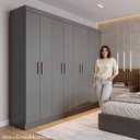 Ver imagem 5 de Guarda-roupa Casal Maxel Paris 8 Portas Mdp Ônix Fosco