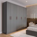 Ver imagem 4 de Guarda-roupa Casal Maxel Paris 8 Portas Mdp Ônix Fosco