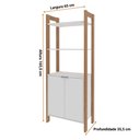 Ver imagem 3 de Armário Estante Multiuso 2 Portas 5 Prateleiras Az1009 Tecnomobili Amêndoa/branco