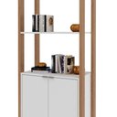 Ver imagem 5 de Armário Estante Multiuso 2 Portas 5 Prateleiras Az1009 Tecnomobili Amêndoa/branco