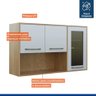 Armário Aéreo Organizador Suspenso Cozinha 2 Portas 1 Prateleira MDP Marrom Madeira Off White - 7