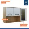 Armário Aéreo Organizador Suspenso Cozinha 2 Portas 1 Prateleira MDP Marrom Madeira Off White - 6