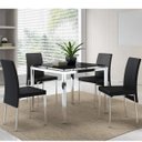 Ver imagem 1 de Conjunto Sala de Jantar Mesa com Tampo de Vidro e 4 Cadeiras Don Gabriel Espresso Móveis